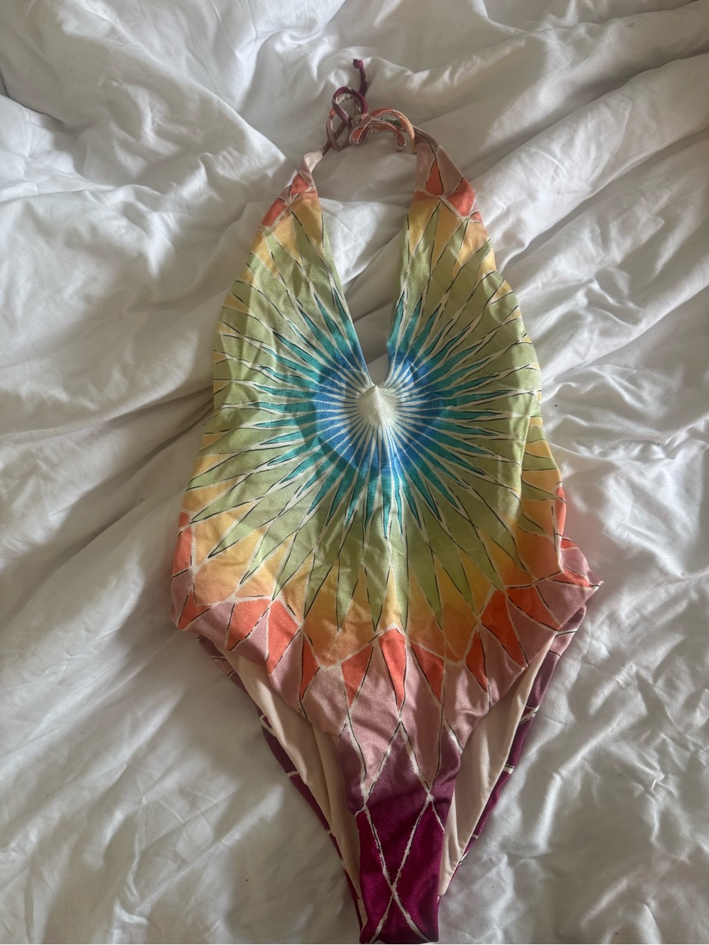 Billabong Multicolor Tie-Dye Halter One-Piece Swimsuit